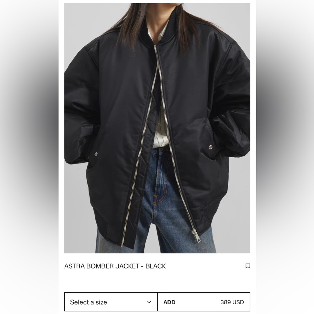 The Frankie Shop Black Bomber Jacket